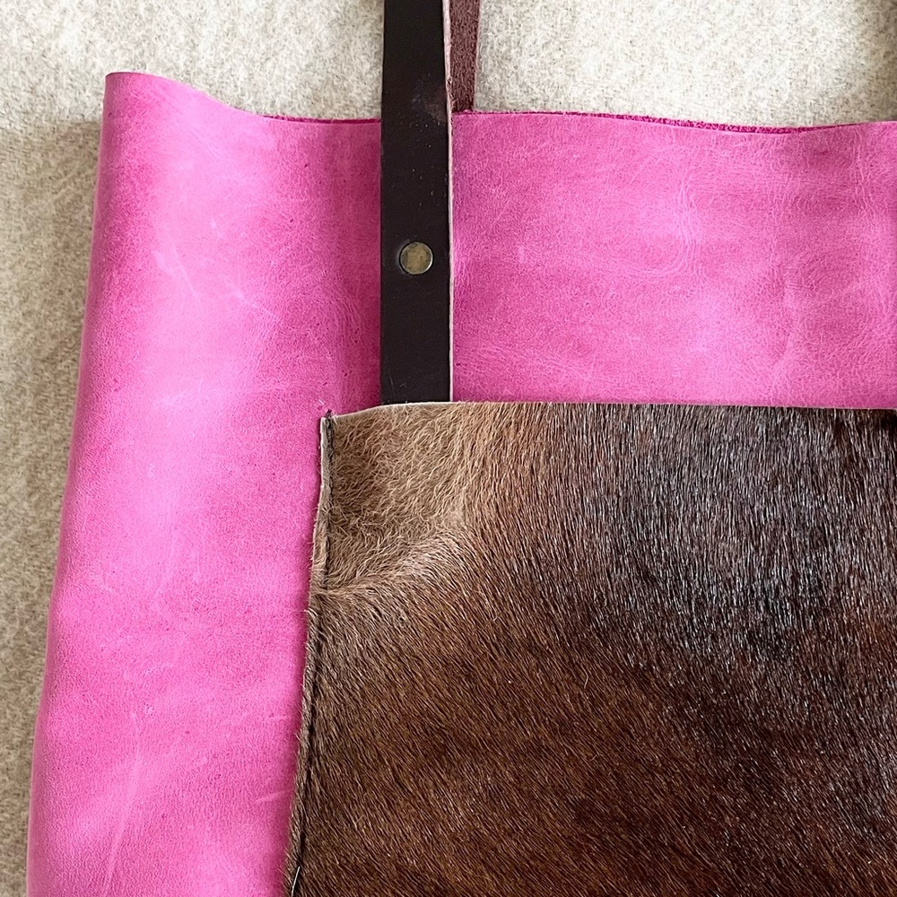 Speckled Fawns handmade leather tote bag - Picture 2 of 8